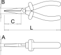 Szczypce płaskie, długie, izolowane - 472/1VDEDP Unior