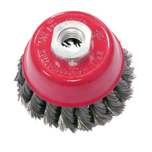 SZCZOTKA DOCZOŁOWA Z DRUTU STAL. SKR. FI= 80MM, M14 PROLINE