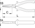 Szczypce płaskie 160mm izolowane Unior 472/1VDEBI schemat