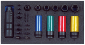 Zestaw wkrętaków udarowych 1/2“ w 1/3 wkładki narzędziowej, 23-częściowy 1500 CT1-K 1900 GEDORE