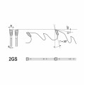 Piła HM MULTIX PRO Twin 0300x70x3,6/2,2/14+4z 2GS 4(20x6) do cięcia drewna świeżego na wielopiłach i trakach tarczowych schemat