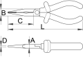 Szczypce półokrągłe 160mm z obcinakiem Unior 506/1VDEDP schemat